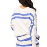 White & Blue 'Casserole Queen' Striped Sweater | Queen Of Sparkles