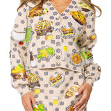 Ivory Flower Print Thanksgiving Meal Button Up Cardigan | Queen Of Sparkles