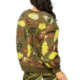 Olive Green Multi Turkey And Leaves Sweatshirt | Queen Of Sparkles