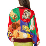 Colorblock Fall Icon Button Up Cardigan | Queen Of Sparkles