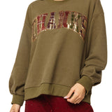Brown Plaid 'Thanks' Sweatshirt | Queen Of Sparkles