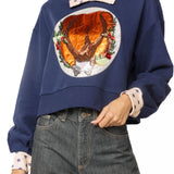 Navy Polka Dot Collar Turkey Sweatshirt | Queen Of Sparkles
