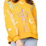 Orange Dancing Skeleton Sweatshirt | Queen Of Sparkles