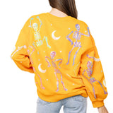 Orange Dancing Skeleton Sweatshirt | Queen Of Sparkles