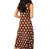 Brown Polka Dot Pumpkin Knit Midi Tank Dress | Queen Of Sparkles