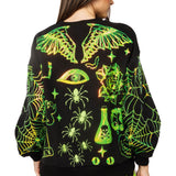 Black & Green Halloween Queen Icon Sweatshirt | Queen Of Sparkles