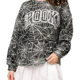 Black & White Spider Web 'Spooky' Sweatshirt | Queen Of Sparkles