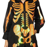 Black & Orange Sequin Skeleton Romper | Queen Of Sparkles