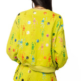 Lime Green Multi Skeleton Sweatshirt | Queen Of Sparkles