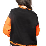 Multi Ruffle Lace Trim Pumpkin & Bat Sweatshirt | Queen Of Sparkles