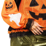 Multi Ruffle Lace Trim Pumpkin & Bat Sweatshirt | Queen Of Sparkles