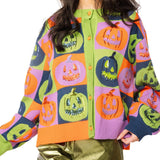Multi Checkered Pumpkin Button Up Cardigan | Queen Of Sparkles