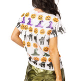 White Pumpkin, Cat & Witch Hat Tee | Queen Of Sparkles