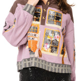 Brown & Purple Haunted House Henley Sweatshirt | Queen Of Sparkles