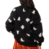 Black & White Ghost QOS Queen Card Sweatshirt | Queen Of Sparkles