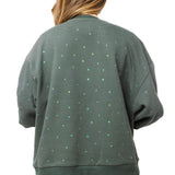 Charcoal Skeleton Holding Queen Cards Rhinestone Sweatshirt | Queen Of Sparkles