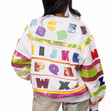 Grey Multi 'ABC's' Sweatshirt | Queen Of Sparkles