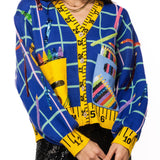 School Supplies Ruler Trim Button Up Cardigan | Queen Of Sparkles