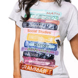 Grey School Books Tee