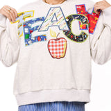 Grey Multi Fabric 'Teach' Apple Sweatshirt | Queen Of Sparkles