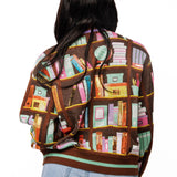 Brown Multi Library Books Cardigan | Queen Of Sparkles