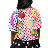 Colorblock Polka Dot Teacher Icon Button Up Top | Queen Of Sparkles
