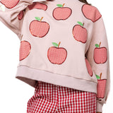 Light Pink & Red Gingham Apple Sweatshirt | Queen Of Sparkles
