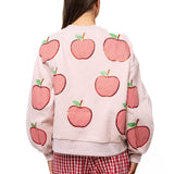 Light Pink & Red Gingham Apple Sweatshirt | Queen Of Sparkles