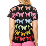 Black Multi Butterfly Tee | Queen Of Sparkles
