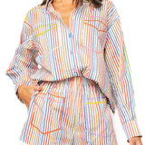 Rainbow Striped Pocket Cotton Short | Queen Of Sparkles