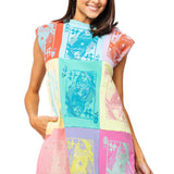 Colorblock QOS Card Logo Tank Dress | Queen Of Sparkles