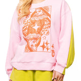 Pink & Green Colorblock Orange QOS Logo Short | Queen Of Sparkles