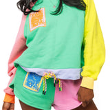 Colorblock QOS Logo Tie Short | Queen Of Sparkles