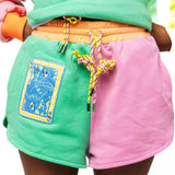 Colorblock QOS Logo Tie Short | Queen Of Sparkles