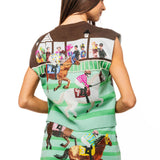 Multi Derby Race Scene Knit Button Up Vest | Queen Of Sparkles