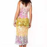 Colorblock Zig Zag Paillette Knit Midi Dress | Queen Of Sparkles