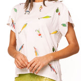 White Multi Fishing Lure Tee | Queen Of Sparkles