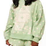 Dusty Green Polka Dot QOS Sparkle Logo Short | Queen Of Sparkles