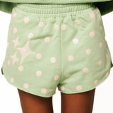 Dusty Green Polka Dot QOS Sparkle Logo Short | Queen Of Sparkles