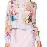 Light Blue Under The Sea Button Up Cardigan | Queen Of Sparkles
