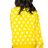 Lime Green & Pink Polka Dot QOS Card Logo Sweater | Queen Of Sparkles