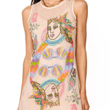 Beige Beach QOS Queen Card Sheer Tank Coverup | Queen Of Sparkles