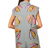 Chambray Multi Banana Button Up Romper | Queen Of Sparkles