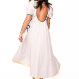 White Tie Back Multi Crab Cotton Midi Dress | Queen Of Sparkles