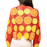 Crochet Lemon, Lime & Orange Button Up Sweater | Queen Of Sparkles