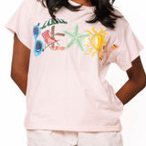 Light Pink 'Beach' Tee | Queen Of Sparkles
