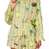 Green Striped Travel Icon Short | Queen Of Sparkles