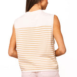 Ivory & Tan Striped Shell Knit Tank | Queen Of Sparkles