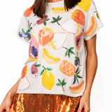 Light Blue Multi Fruit Tee | Queen Of Sparkles