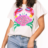 White Multi Rainbow Crab Tee | Queen Of Sparkles